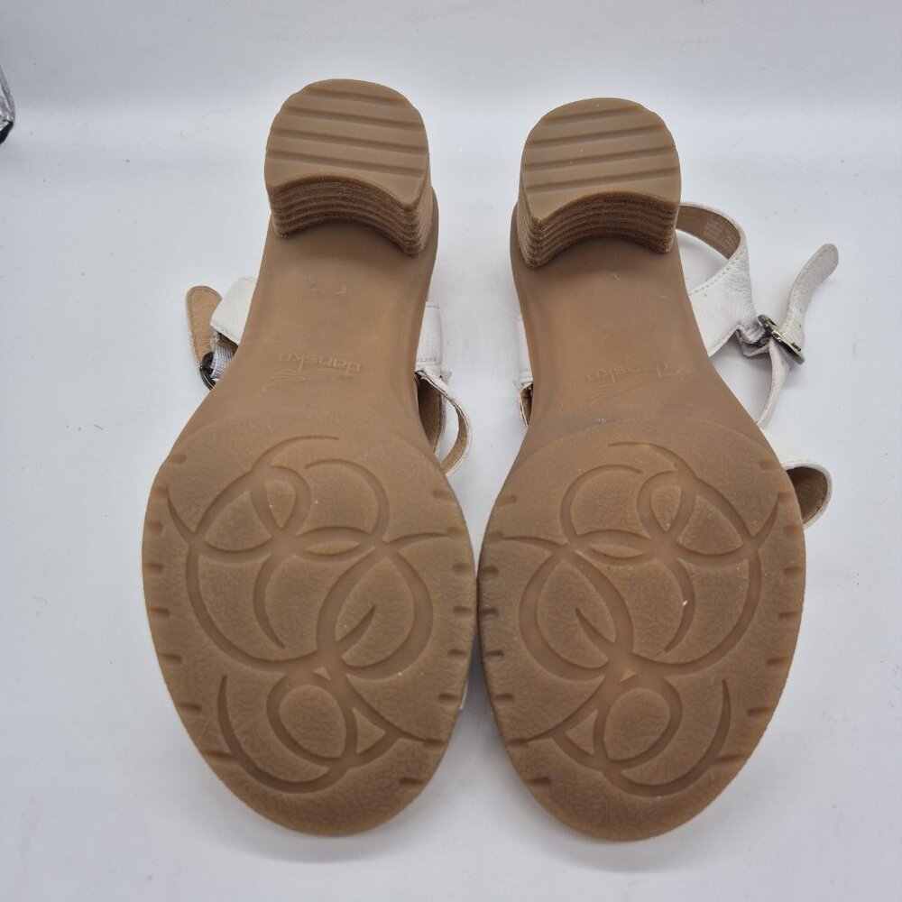 Dansko Women's Tansy White Leather Strappy Heeled Sandals Size 36 US 6 (210) - Picture 9 of 10
